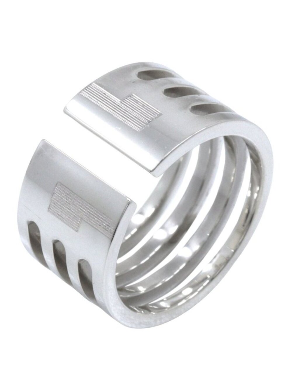 Gucci Open and Stripe 925 Sterling Silver Ring